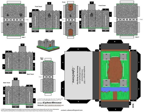 ocuklar iin hazr ev model maketi ablonu, paper craft model house